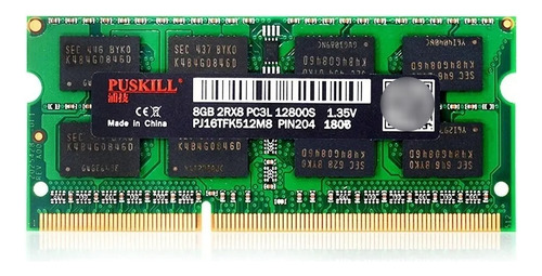 Memoria Ram Puskill Sodimm Ddr3l 4gb 1600mhz Pc3l 12800s