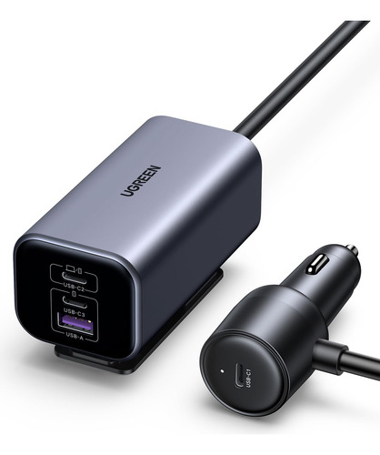 Cargador Auto Ugreen 130w Usb C Usb A Gan 4 Puertos Ec706