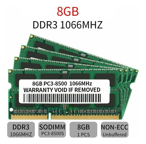 Memoria Ram Sodimm 8 Gb Ddr3 8500 1066 Mhz Para Mac - Imagen 2
