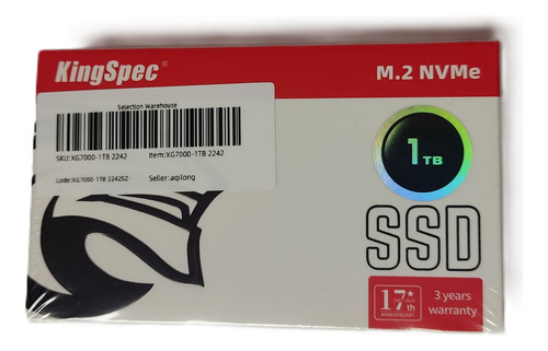 Disco Sólido Ssd M.2 Pcie4.0 Kingspec Xg7000 1tb 2242 Color Negro - Imagen 3