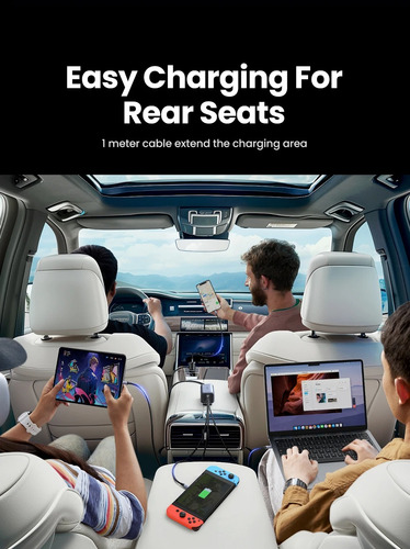 Cargador Auto Ugreen 130w Usb C Usb A Gan 4 Puertos Ec706 - Imagen 3